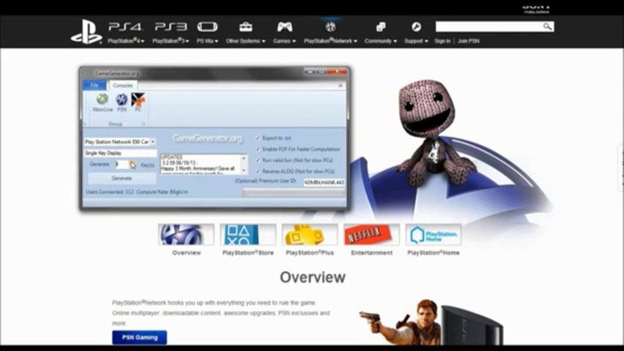 ▶ PSN Code Generator 2013 GameGenerator Orginization