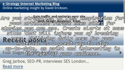 Tips That Will Expand Your Article Advertising Knowledge