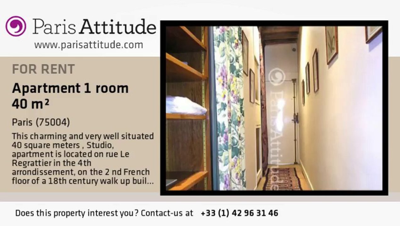 Studio Apartment for rent - Ile St Louis, Paris - Ref. 7839