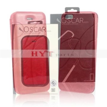 Hytparts.com-Oscar Elegant PU Leather Texture Folio Case for iPhone 5 5S