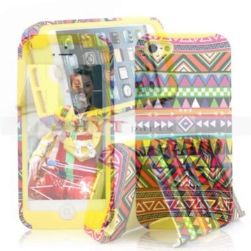 Hytparts.com-Dual Layer Silicone Rubberized Plastic Stand Case for iPhone 5 5S