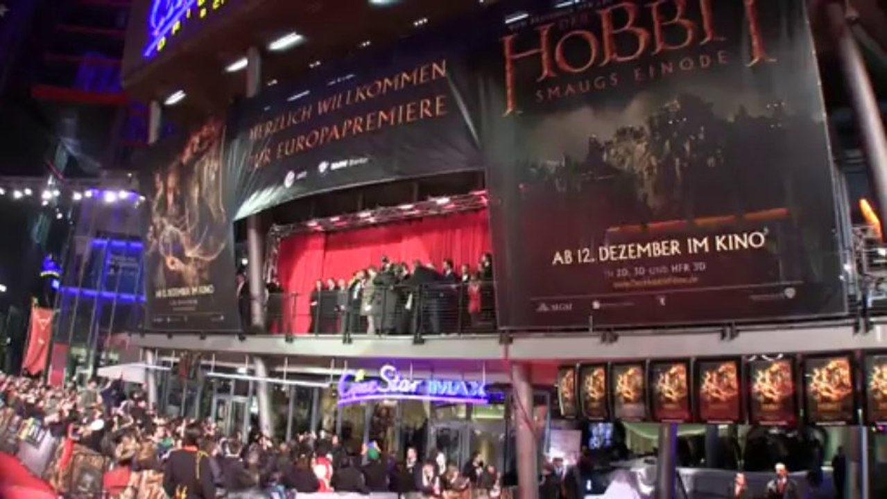 Goldhaufen zur "hobbit"-europapremiere: schauspieler beeindruckt