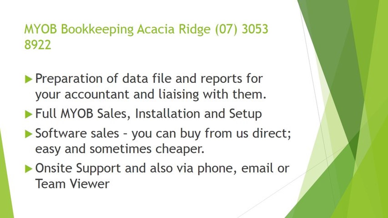 MYOB Bookkeeping Acacia Ridge (07) 3053 8922