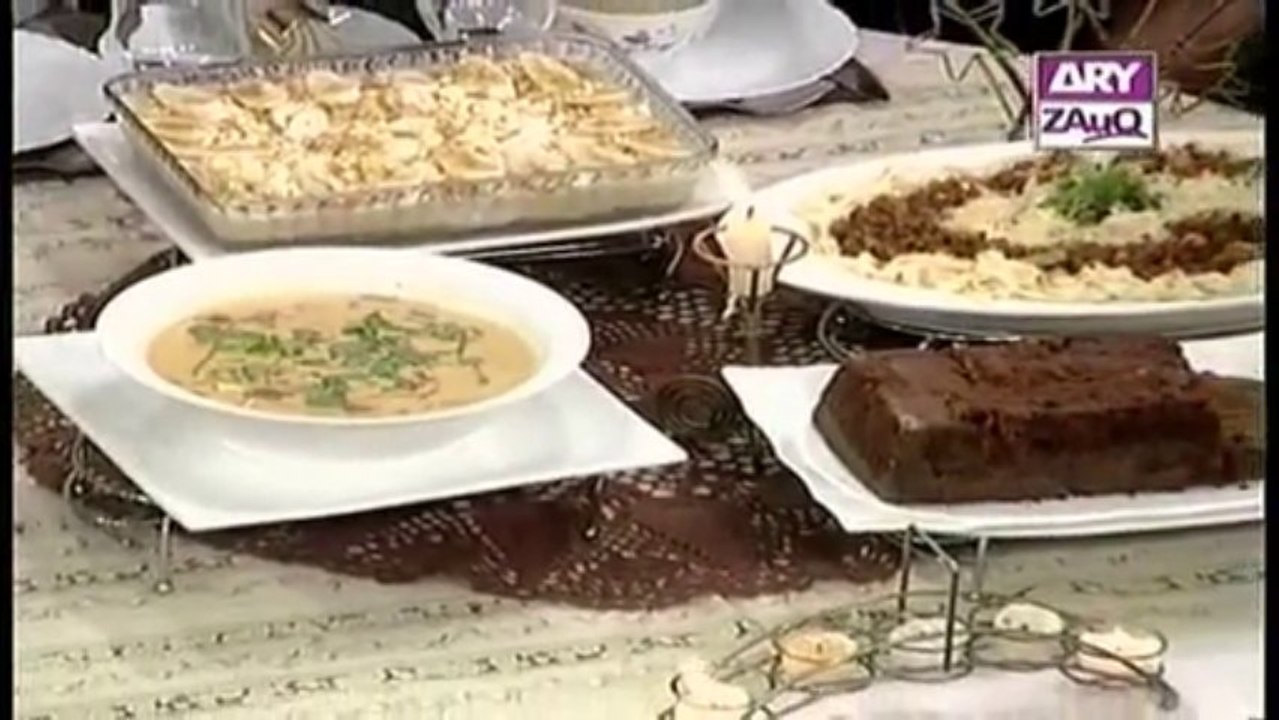 Zauq Zindagi with Sara Riaz  and Dr. Khurram Musheer, Rich Fruit Cake, Tom Yum soup, Spaghetti Italiano & Banana Cream Pie, 10-12-13