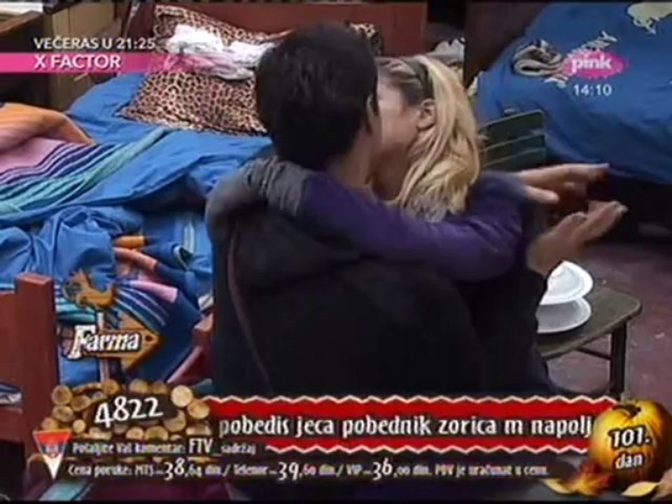 Jeca & Edin - soba, masaza, poljupci - farma 5 uzivo - 101.dan