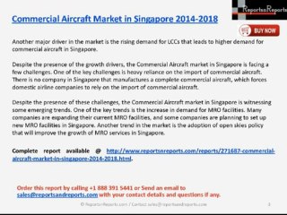 ReportsnReports: Commercial Aircraft Industry in Singapore 2018
