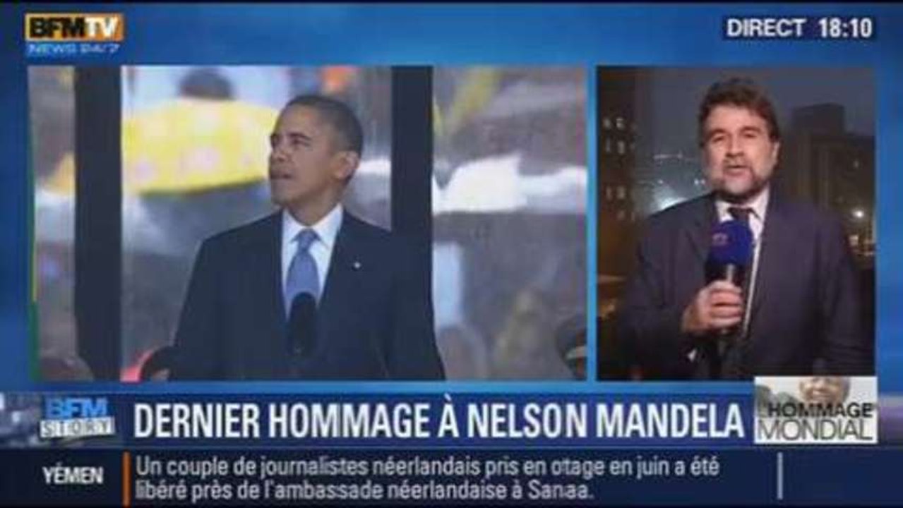BFM Story: Hommage à Nelson Mandela à Soweto: Obama ovationné - 10/12