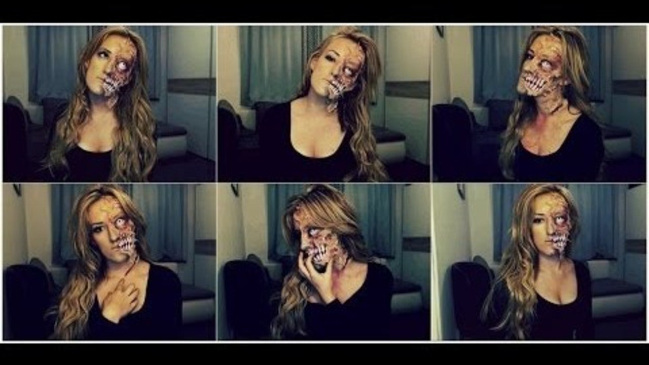 TWO FACED make up :) (Halloween Tutorial)