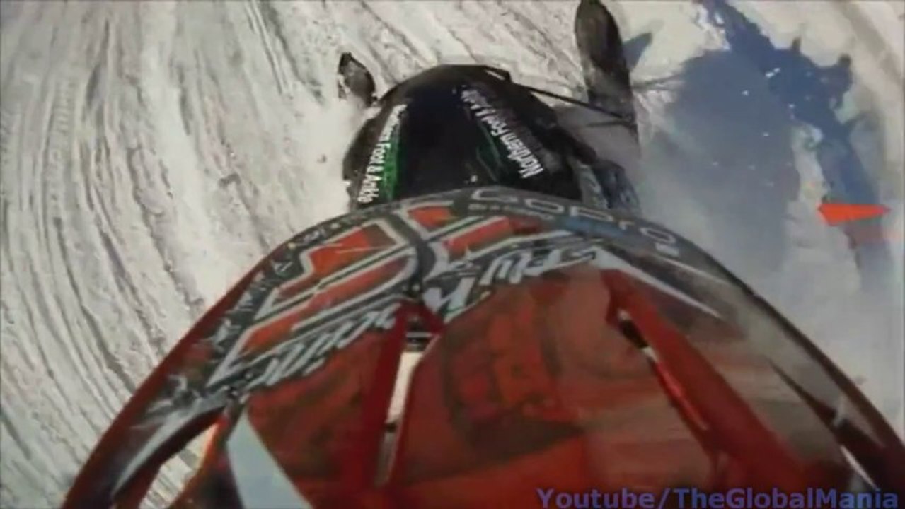 MXR Snowcross GoPro Big Crash (Flys Over Handle Bars)