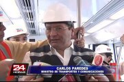 Carlos Paredes verificó pruebas del segundo tramo de Línea 1 del Metro de Lima