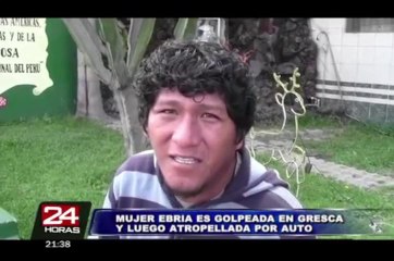 VIDEO: mujer ebria es golpeada y luego atropellada en Ate