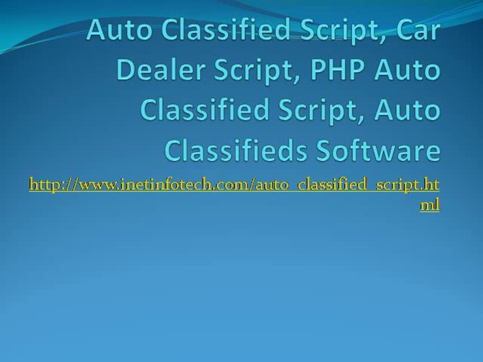 Auto Classified Script, Car Dealer Script, PHP Auto Classified Script, Auto Classifieds Software