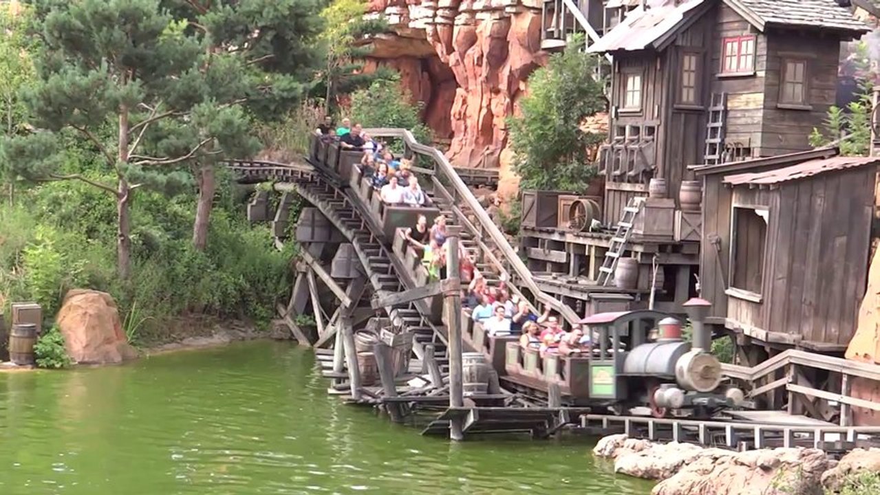 Disneyland Paris Looking at Big Thunder Mountain from the Molly Brown Riverboat