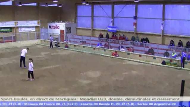 Double, début demi-finales, Sport Boules, Mondial U23 Martigues 2013
