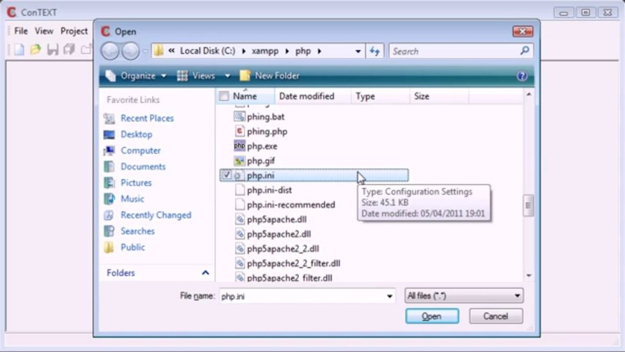 7 - The php.ini File on Gegasoft