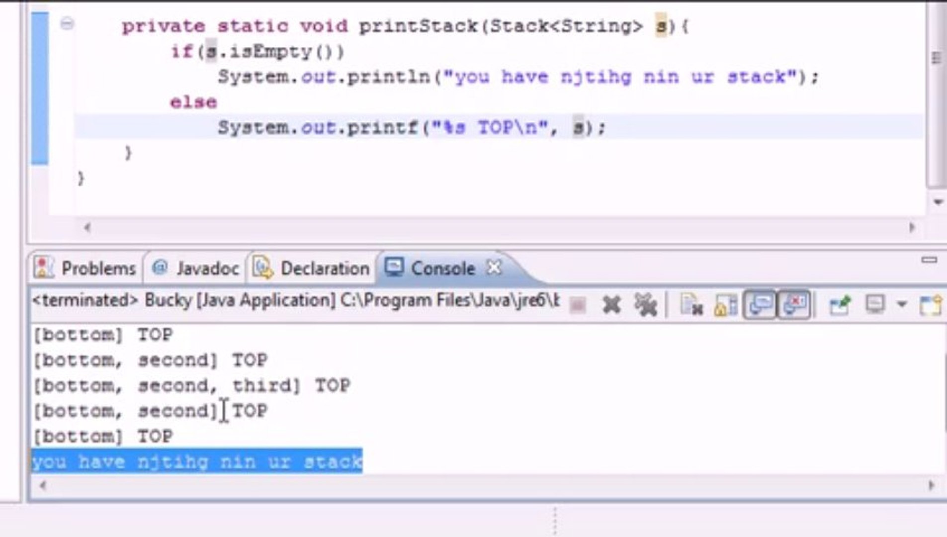 java programming Stacks, push, pop algorithm