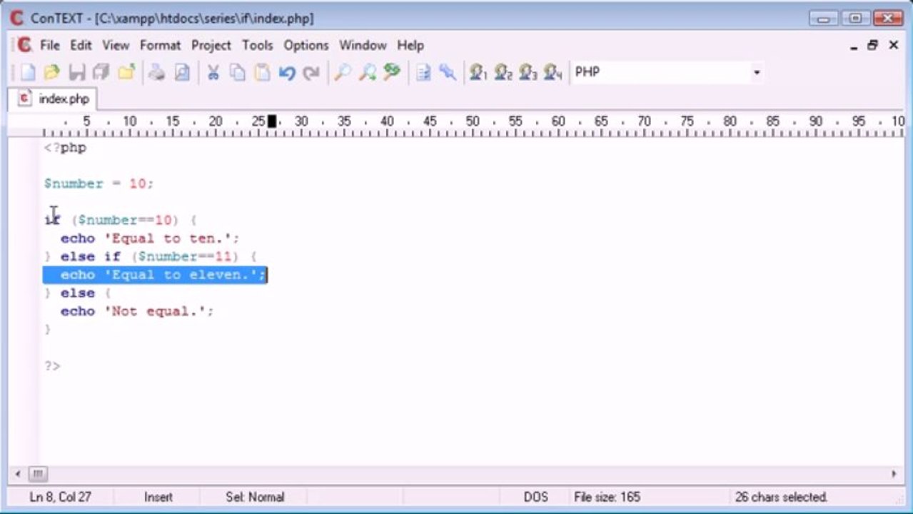 19 - if , else if Statement in PHP on Gegasoft