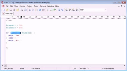 21 - Comparison Operators in PHP on Gegasoft