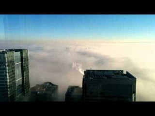 London shrouded in thick fog