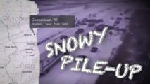 SNOWY PILE-UP: Drivers Lose Control in 40 Car Crash Caught on Tape in Wisconsin