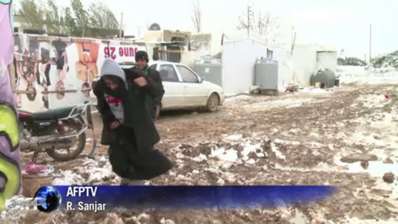Les réfugiés syriens au Liban frappés par la pluie et la neige