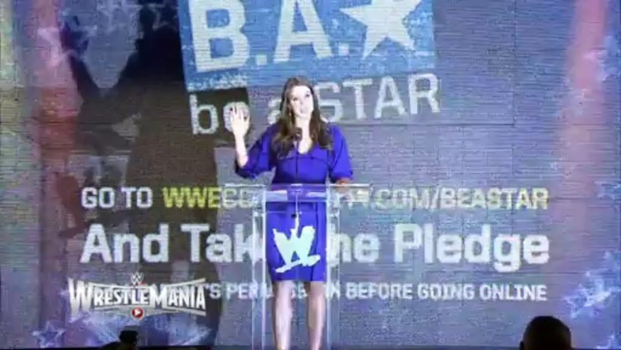 WWE Chief Brand Officer Stephanie McMahon speaks at the WrestleMania 31
