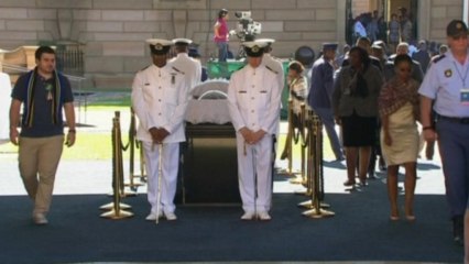 Coffin carrying Mandela arrives at Union Buildings
