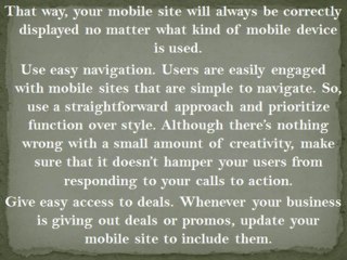 Tips for Building a Mobile Site that Works
