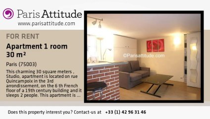 Studio Apartment for rent - Centre George Pompidou, Paris - Ref. 7251