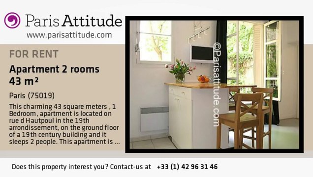 1 Bedroom Apartment for rent - Buttes Chaumont, Paris - Ref. 6134