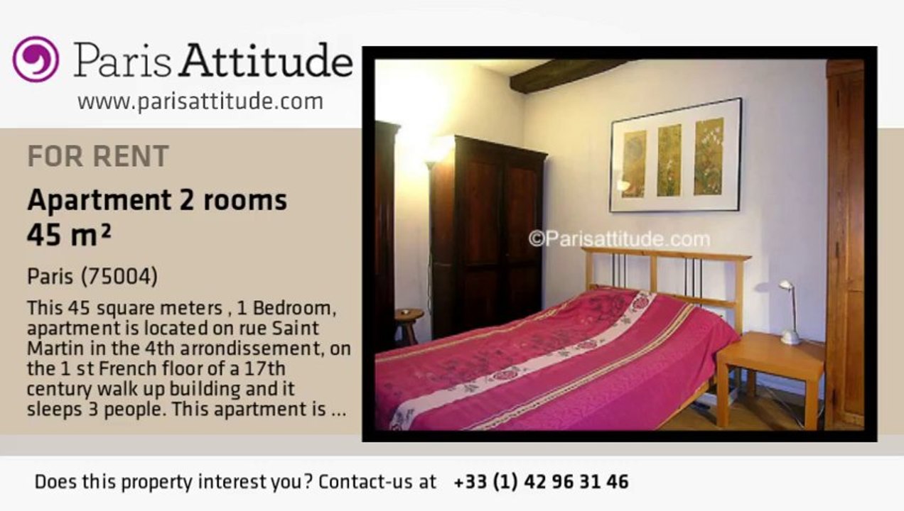 1 Bedroom Apartment for rent - Centre George Pompidou, Paris - Ref. 331