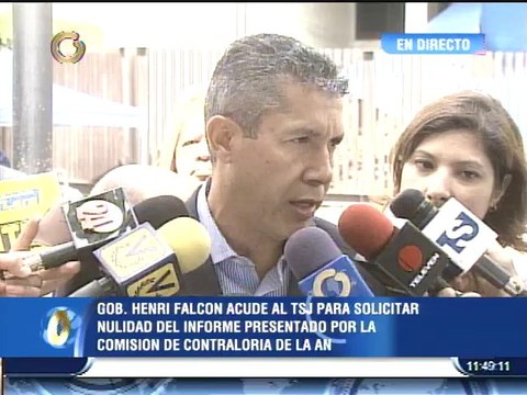 Falcón interpuso recurso de nulidad ante el TSJ contra el informe aprobado por la AN