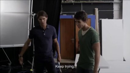 Incredible Rafa Nadal trick shot on PokerStars TV Ad shoot