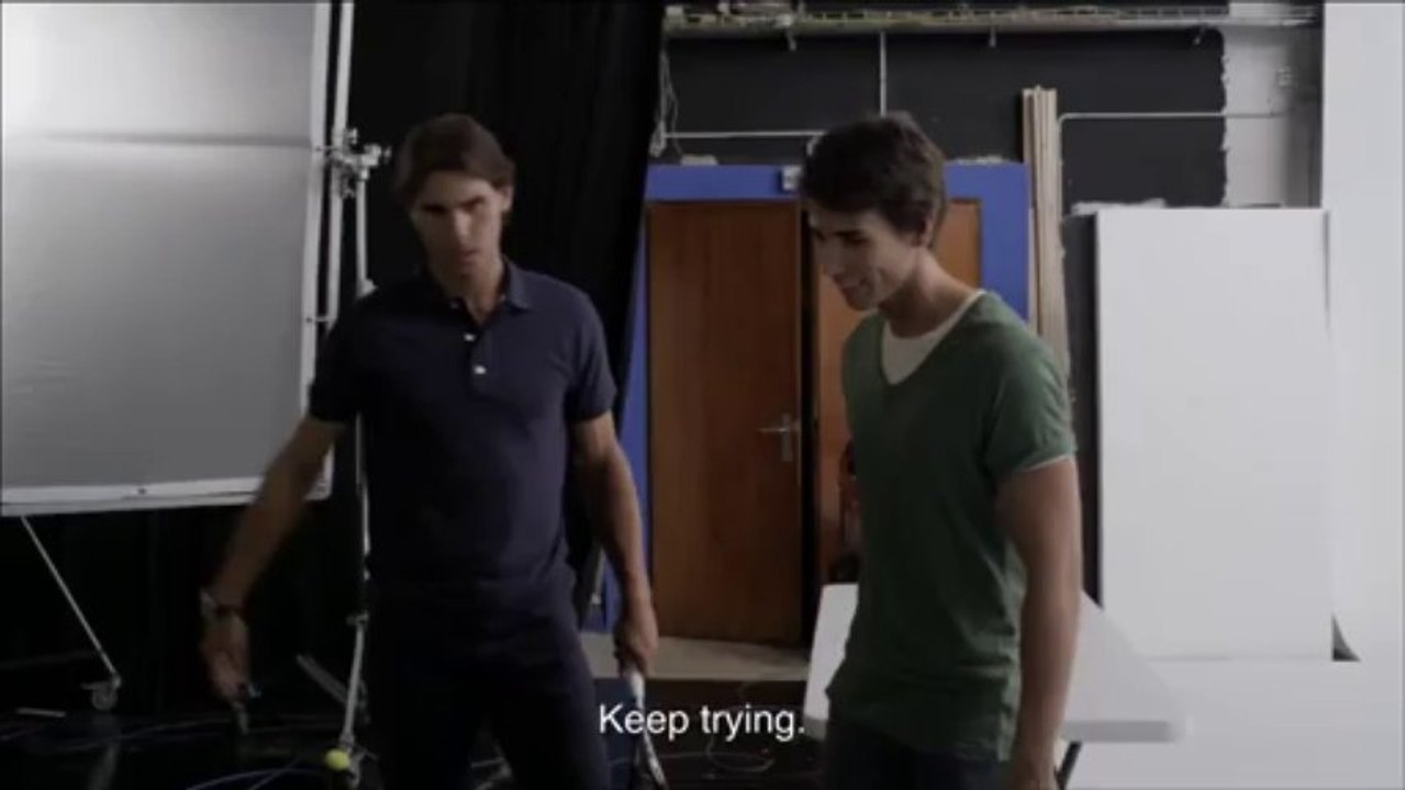 Incredible Rafa Nadal trick shot on PokerStars TV Ad shoot