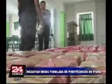 Policía incautó media tonelada de productos pirotécnicos en Piura