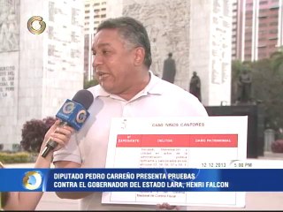 Pedro Carreño presenta pruebas contra Henri Falcón