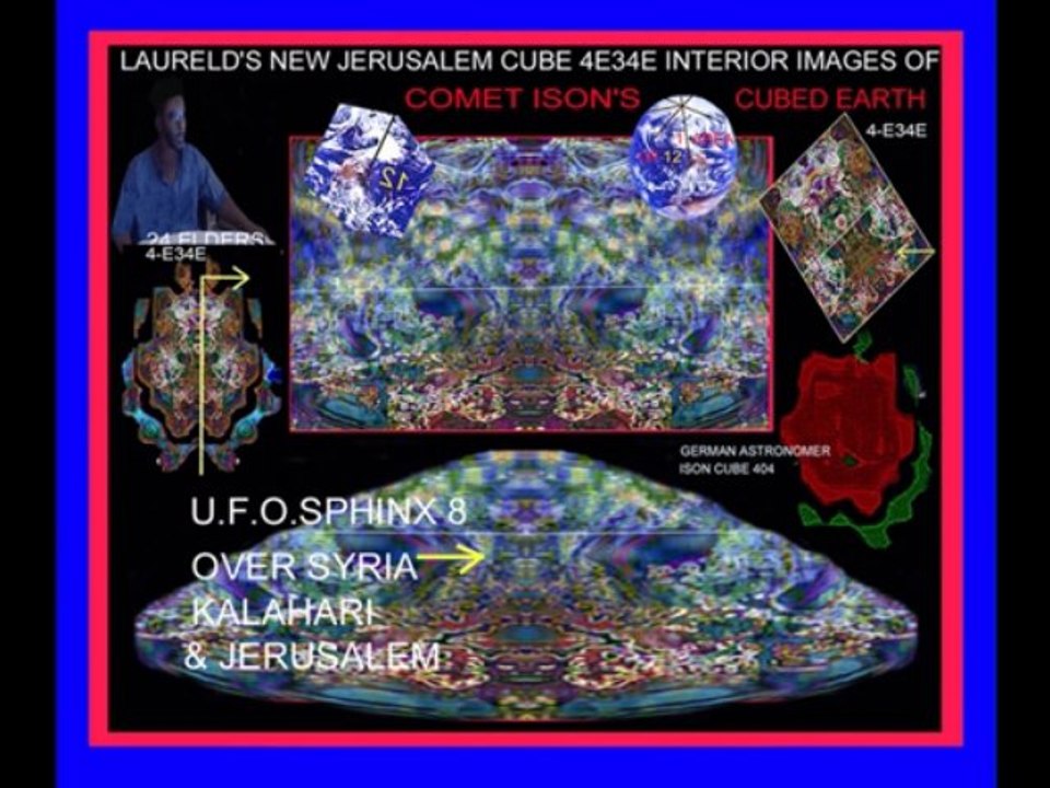 COMET ISON'S CUBE  OF NEW JERUSALEM LION SPHINX OF JUDAH FACE & U.F.O