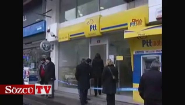 Tiner bidonuyla PTT şubesi soydu