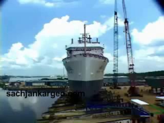 Big Ships are put into water after manufacturing