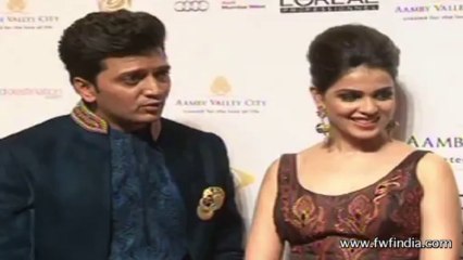 (Beate Bullete) RITESH N GENELIA WALK ON RAMP AT BRIDAL FASHION WEEK in press conference