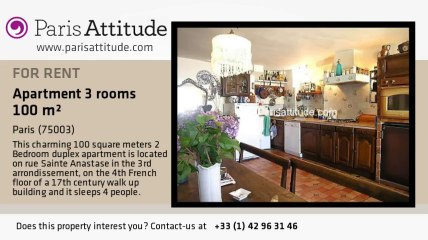 2 Bedroom Duplex for rent - Musée Picasso, Paris - Ref. 3568