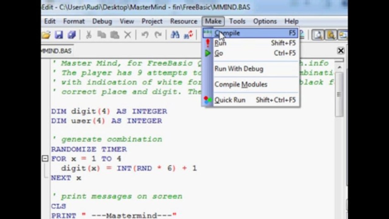 Let's write - Mastermind in BASIC