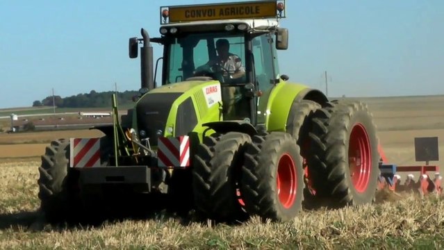 décompactage du sol_ semis de moutarde et roulage _ Claas Axion 840 et Arion 640
