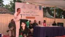 Human Rights Activists Ansar Burney addressing Seminar : Human Rights..Myth or Reality Dec 9th 2013 at Karachi Press Club