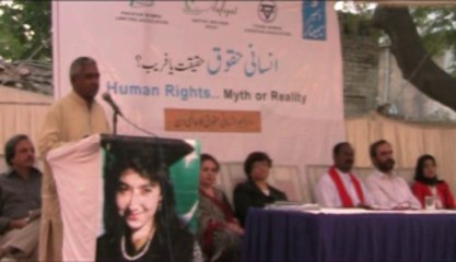 Mama Qadeer Baloch addressing Seminar : Human Rights..Myth or Reality Dec 9th 2013 at Karachi Press Club