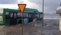 A bus driving in the ocean! Crazy!