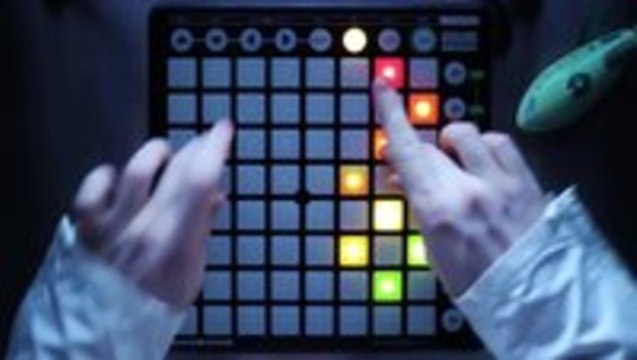 Guy plays Tetris on a Launchpad