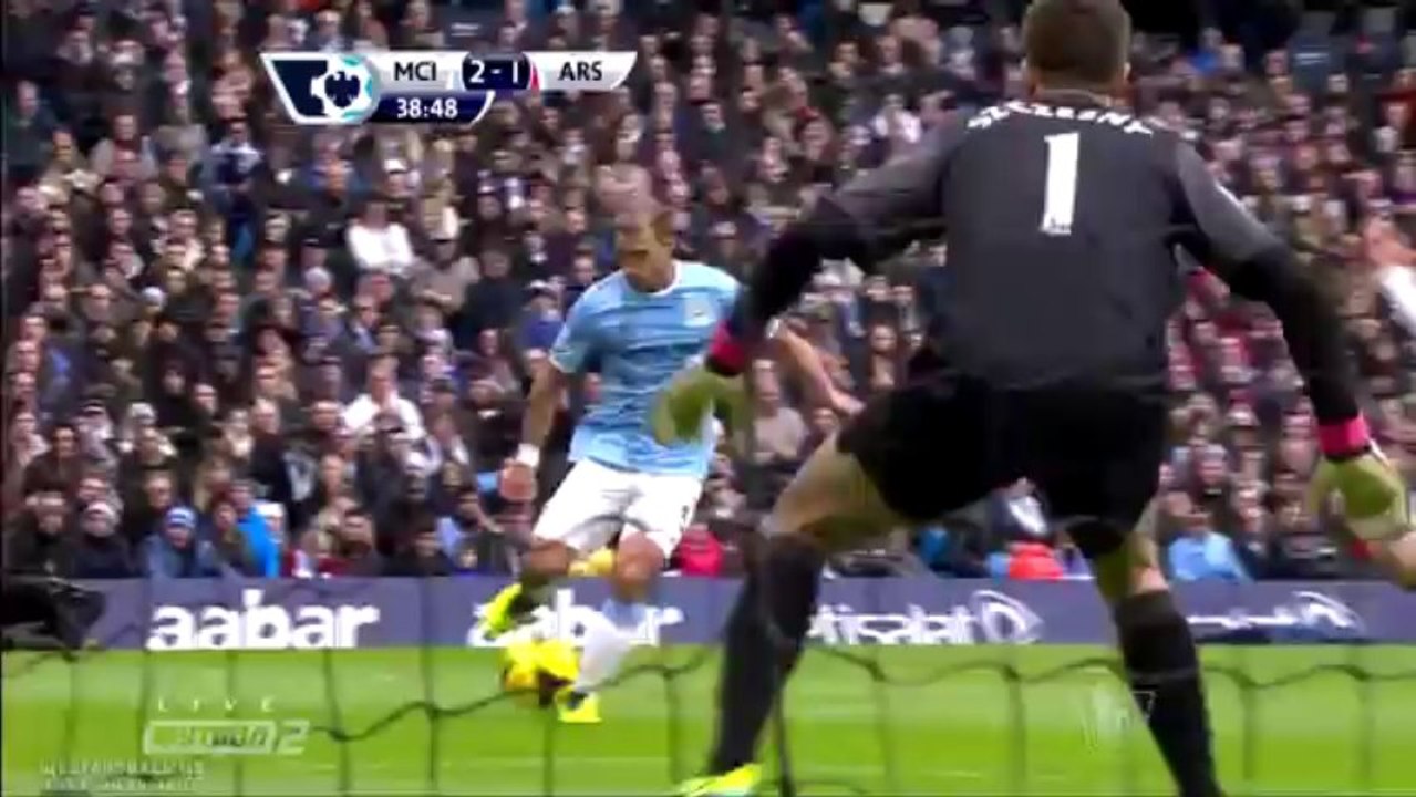 Negredo Goal - Manchester City vs Arsenal 2-1 14.12.2013