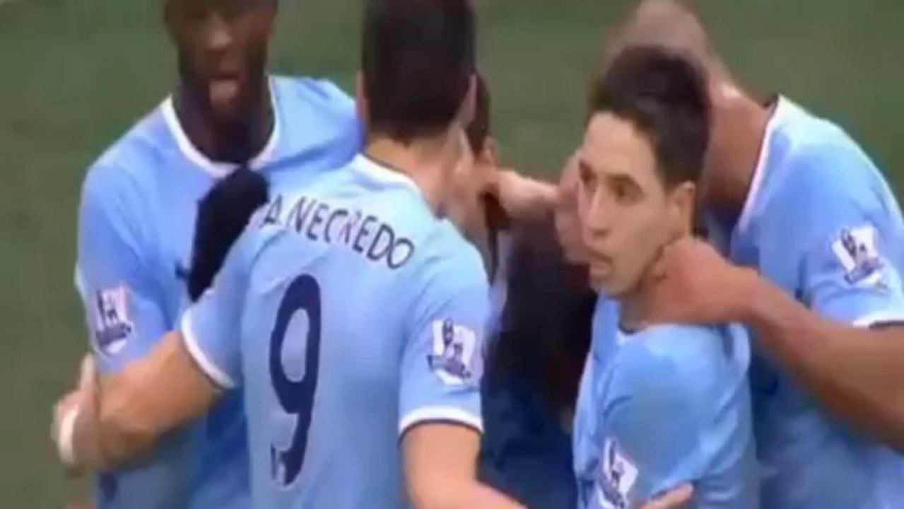 Manchester City Vs Arsenal 4-2 David Silva Goal 14.12.2013