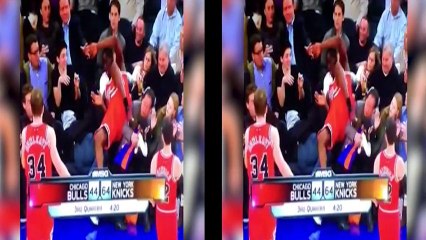 Dad SAVES daughter at Knicks - Bulls game_ (12_11_13)
